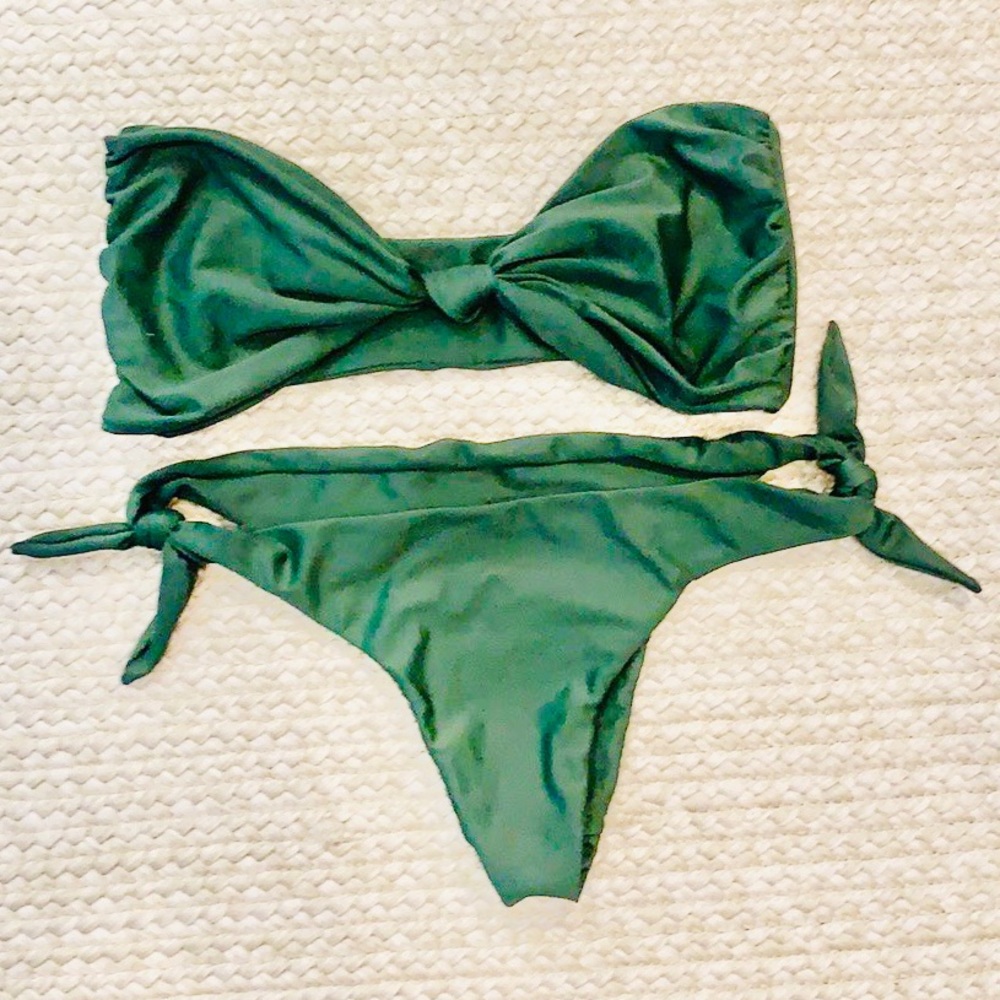 Mikoh bandeau bikini Forrest Green Medium